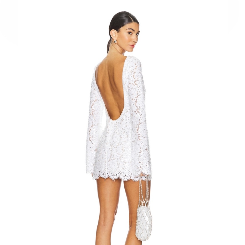 Lover and Friends Logan Sheer Mini Dress in white